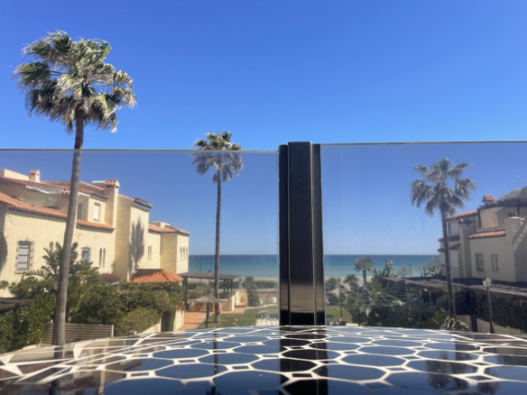 Chic south facing first line beach townhouse located in Casares Costa, Close to Estepona