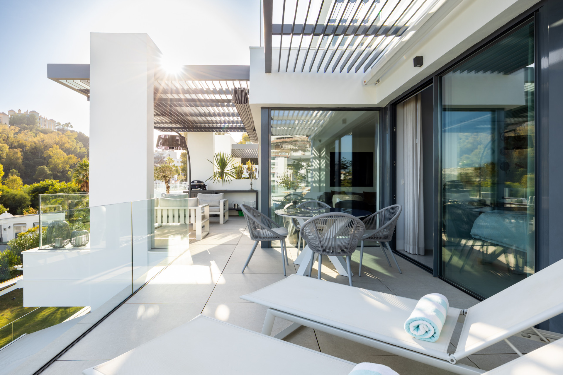 Elegant 2 bed 2 bath apartment in Marbellas Golf Valley with 112m² interior 43m² terrace luxury finishes pools gym concierge amp 2 parking spaces