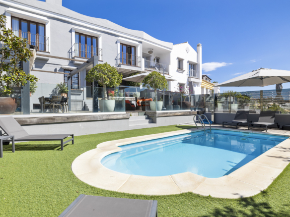 Elegant Five-Bedroom Town House with Private Pool in Benahavis, Malaga