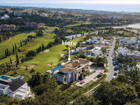 Exklusives Villenprojekt mit Panoramablick auf das Meer in erster Golflinie in Los Flamingos, Benahavís