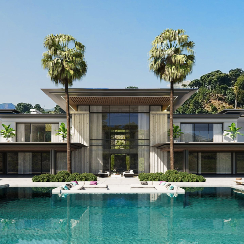 Exquisites Sechs-Schlafzimmer-Villa-Projekt im Marbella Club Golf Resort mit atemberaubendem Panoramablick auf das Meer.