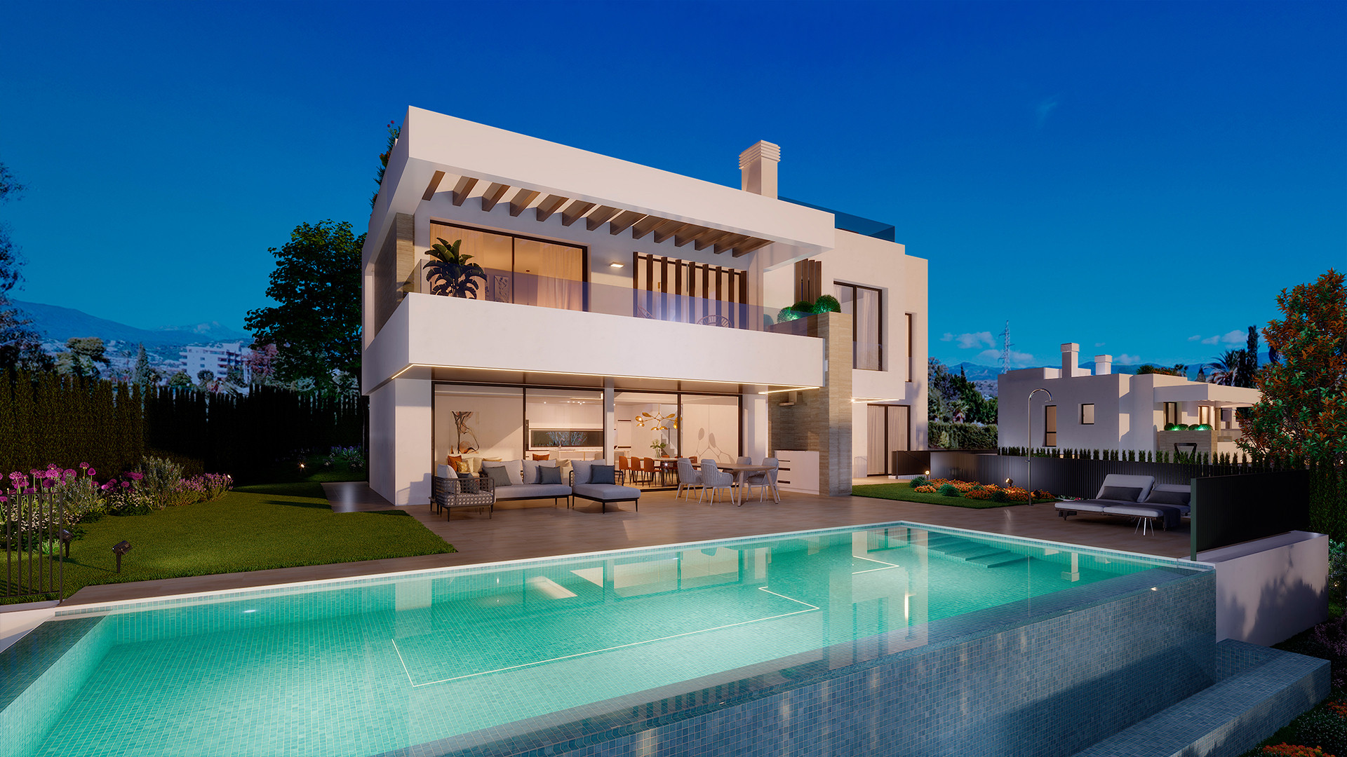 Seven luxury villas in a prime location close to the beach and Puerto Banus and in walking distance to Golf Club