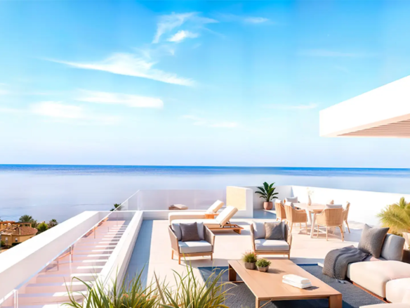 A balcony overlooking the Mediterranean