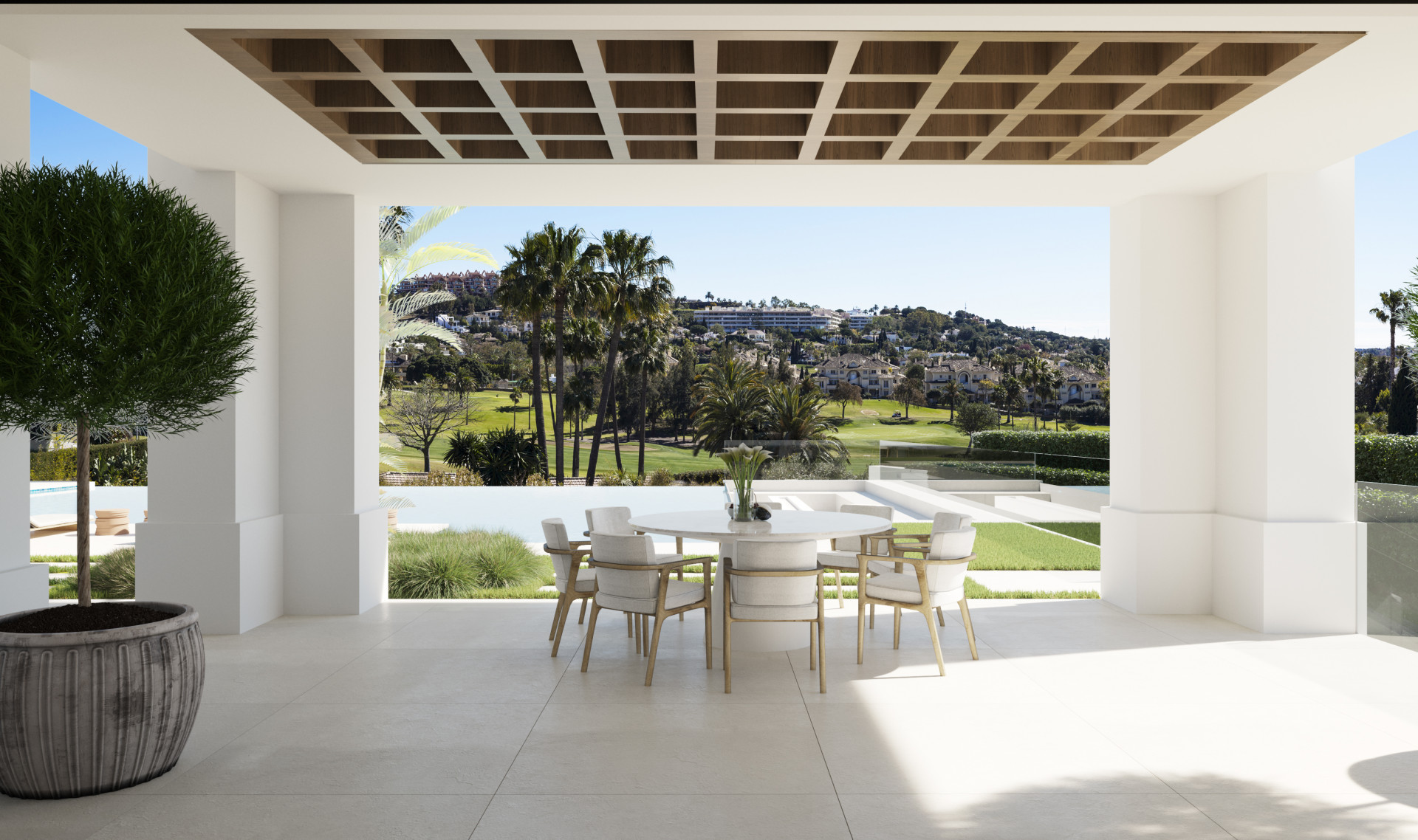 Exclusivo Proyecto de Villa de Lujo con Vistas Panorámicas al Mar en Primera Línea de Golf en Los Flamingos, Benahavís