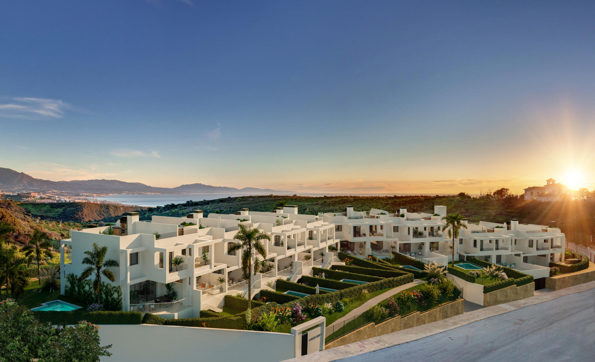 Golden View II, contemporary style townhouses in Manilva