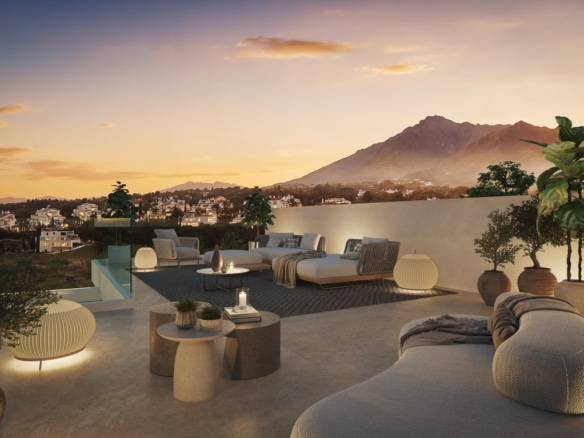Luxusvilla in Marbella, im Stadtteil Valdeolletas, mit privatem Pool und Panoramablick auf das Meer