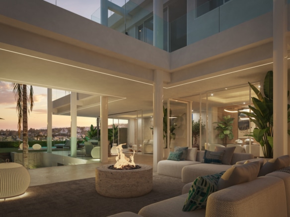 Luxusvilla in Marbella, im Stadtteil Valdeolletas, mit privatem Pool und Panoramablick auf das Meer