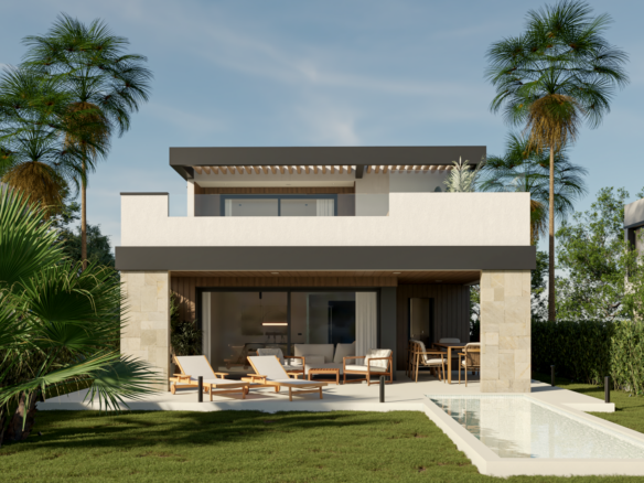 Moderna vila sobre plànol al costat del camp de golf El Campanario, a la Nova Milla d'Or