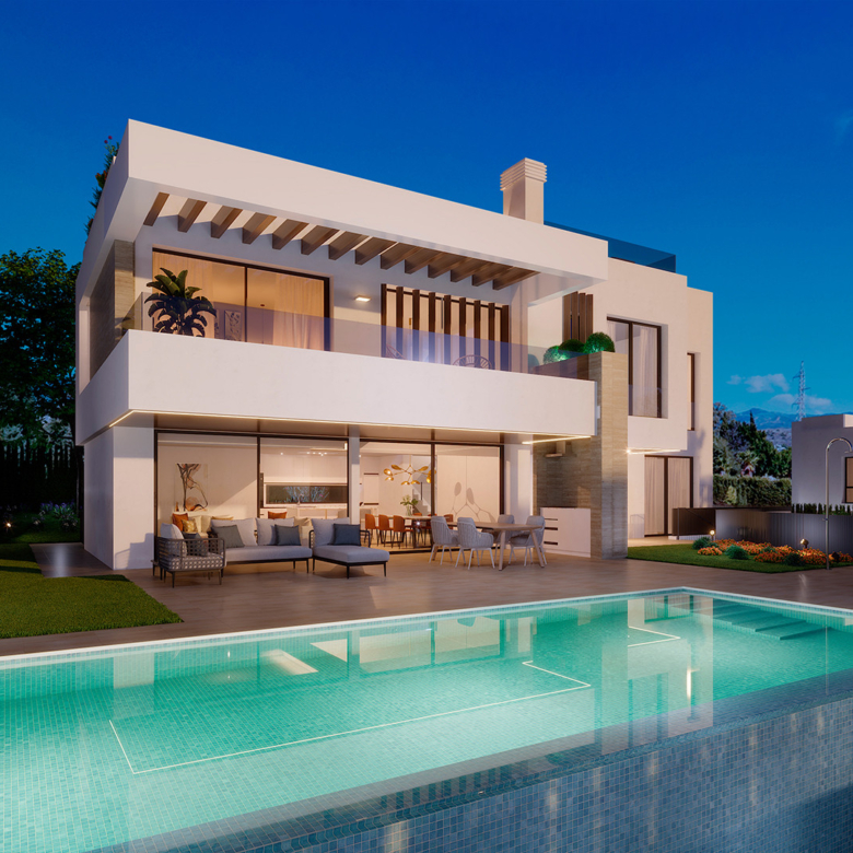 Seven luxury villas in a prime location close to the beach and Puerto Banús and in walking distance to Golf Club