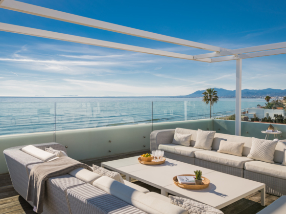 Spectacular South-East Faceing Beachfront Villa with Direct Sea Access in Costabella, Marbella