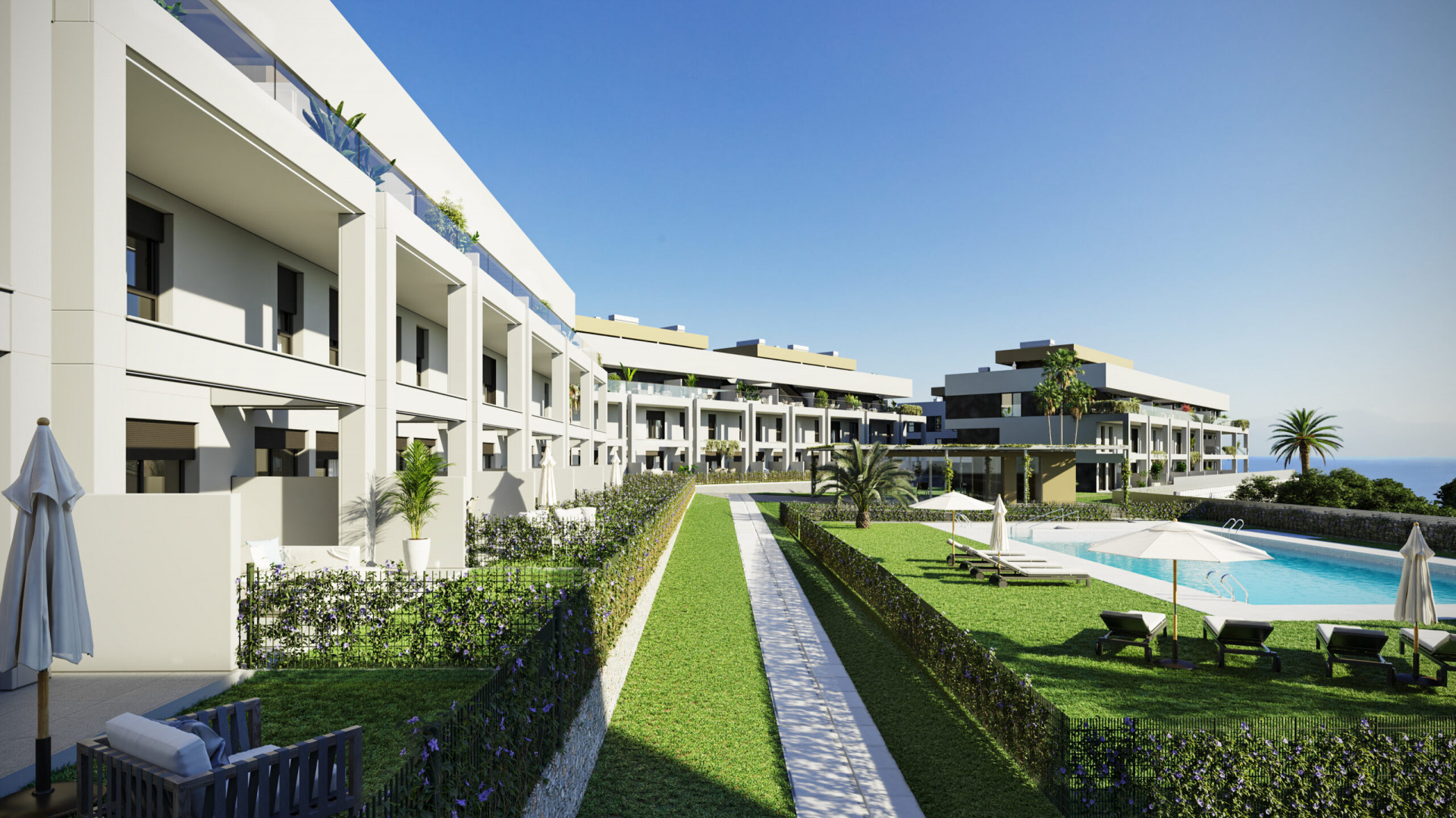 Symphony Suites modern and elegant groundfloors and penthouses with sea views in the New Golden Mile