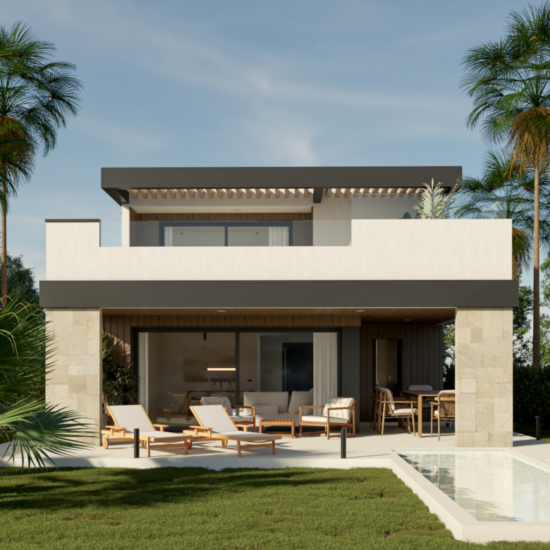 Moderna vila sobre plànol al costat del camp de golf El Campanario, a la Nova Milla d'Or