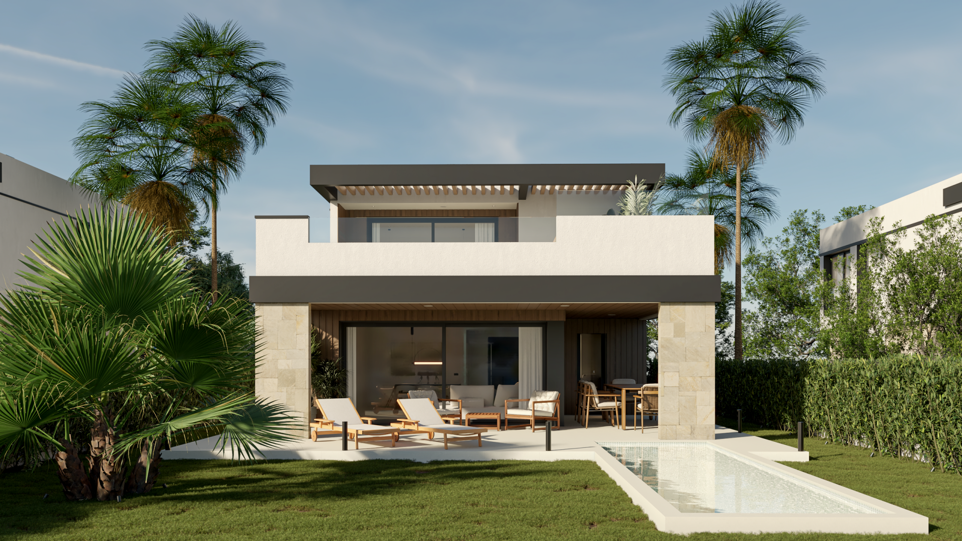 Moderna vila sobre plànol al costat del camp de golf El Campanario, a la Nova Milla d'Or
