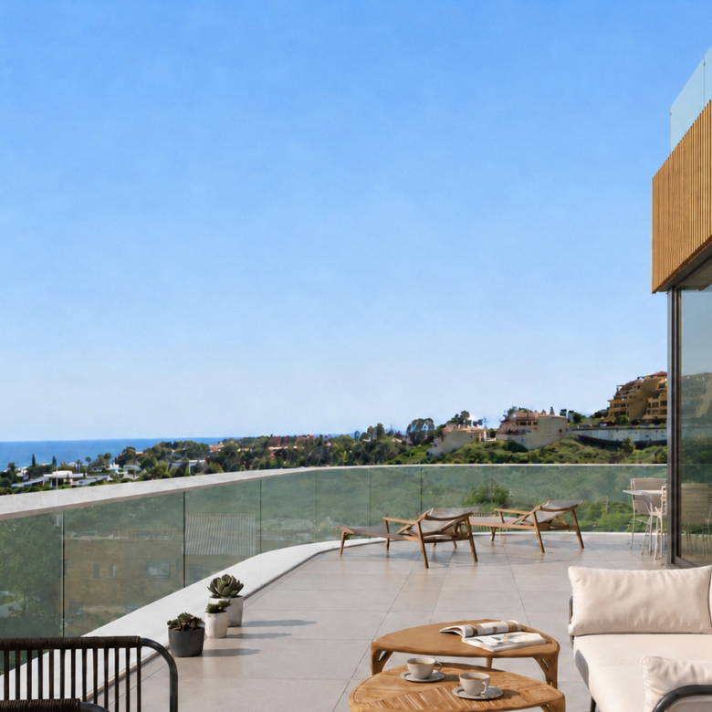 New-build apartment with sea views, large terrace, and private pool in Los Hidalgos, Manilva