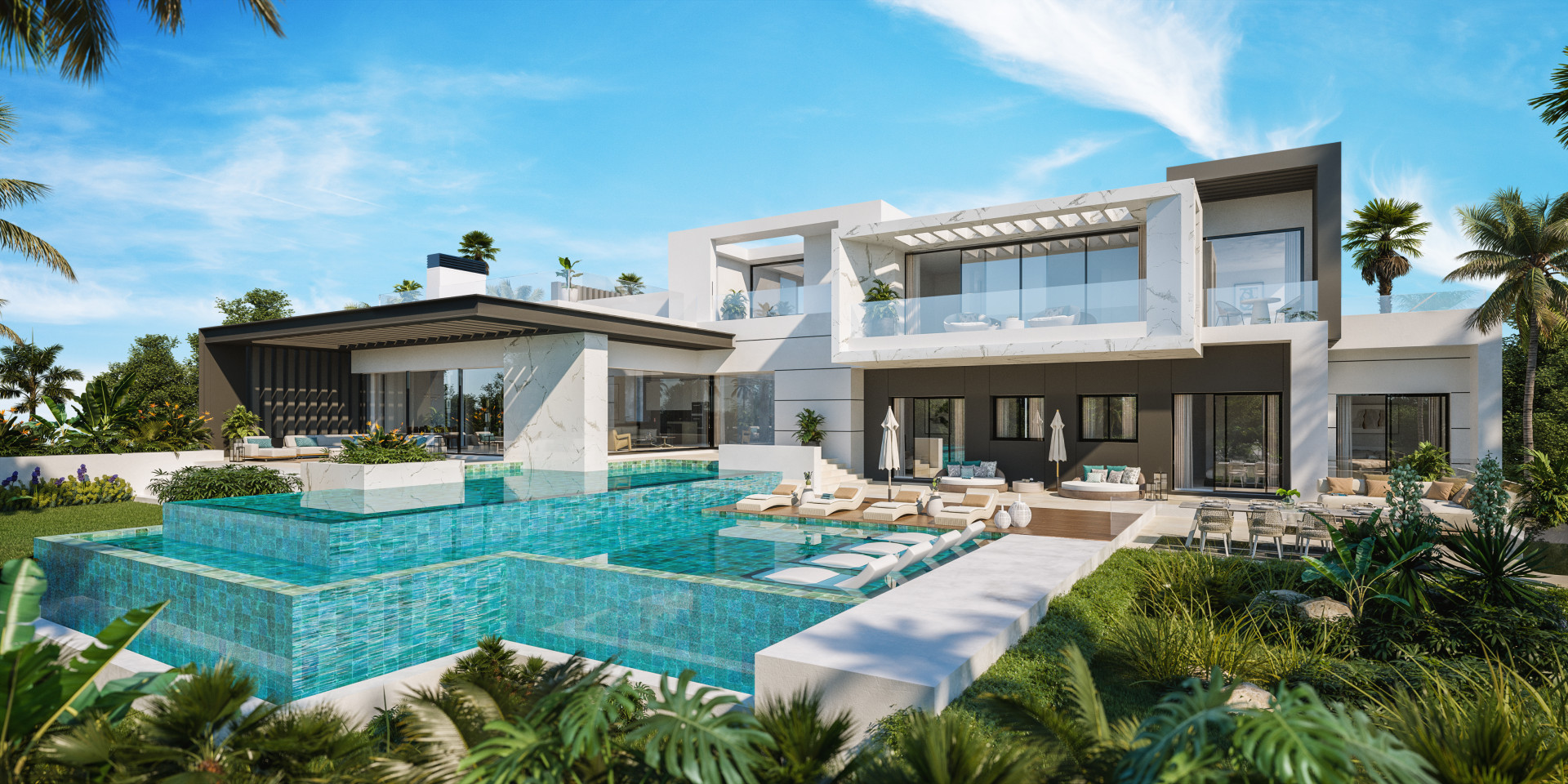 State of the art villas under construction on prime plots in El Paraíso