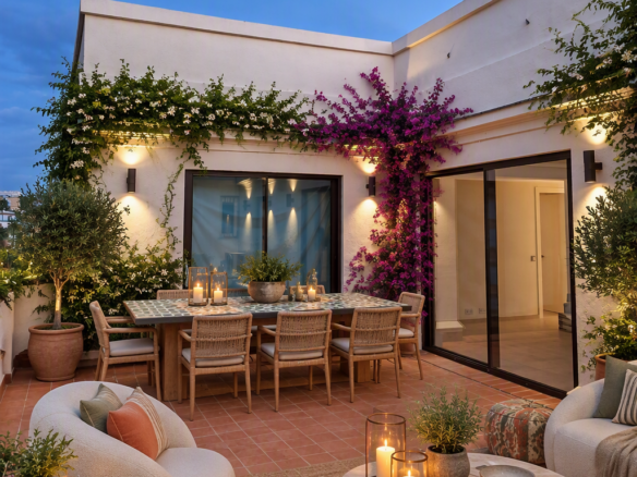 Bright Apartment with Large Terrace Near the Sea