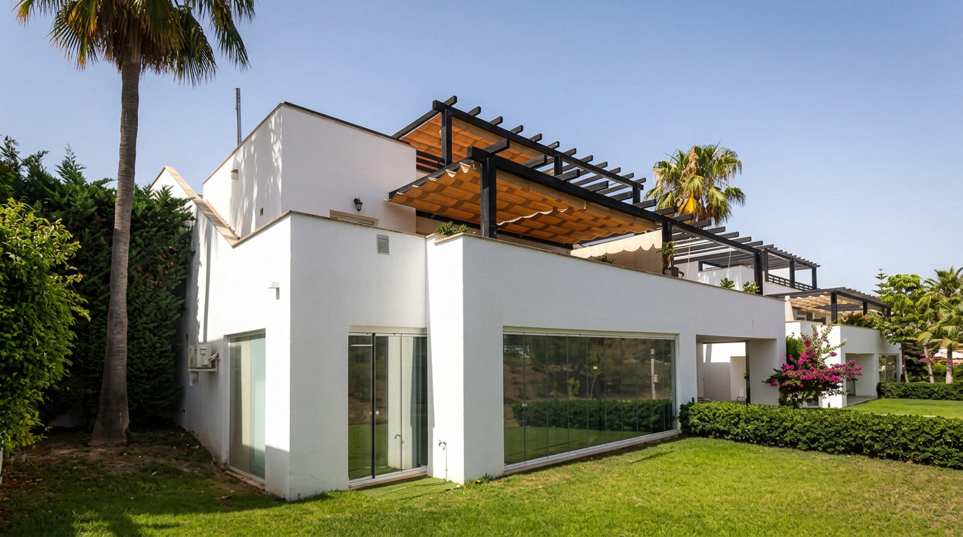 Three Bedroom Townhouse with Sea Views Private Office and Rooftop Jacuzzi in Santa Clara Golf Marbella