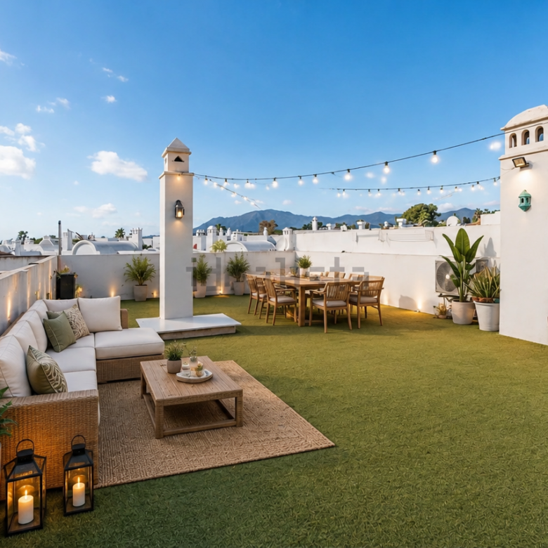 Top-Floor Apartment with expansive rooftop terrace & sea views in El Pilar, Estepona
